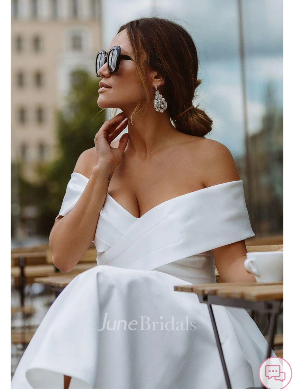 Off-Shoulder White Wedding Dress